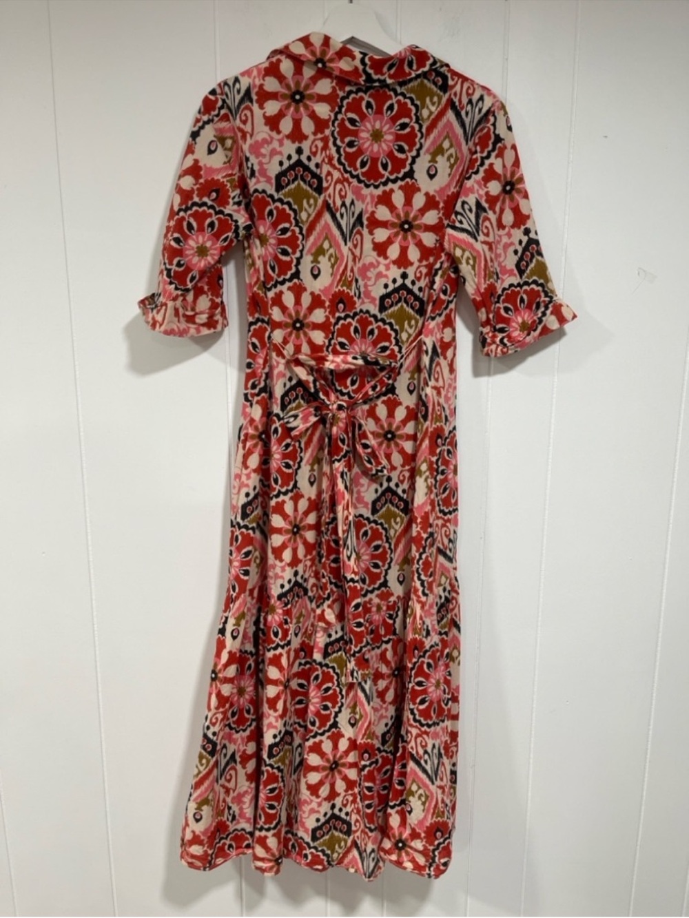 Zara Alessi Floral Midi Shirt Dress Women M Boho Cottagecore Vacation - Picture 8 of 10